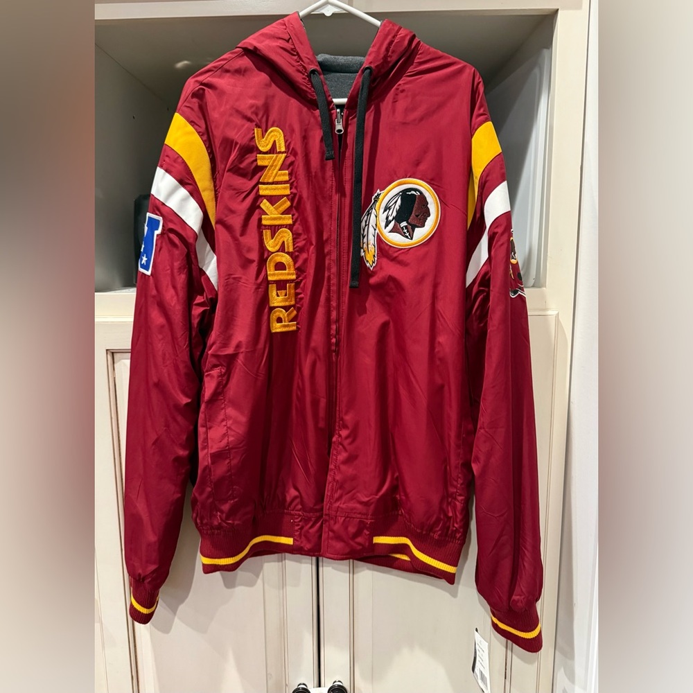Washington Redskins Reversible Windbreaker Collectors Jacket Burgundy & Gold